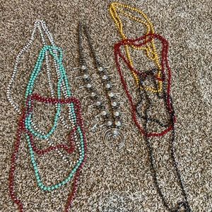 western bead necklaces $15 each, white squash blossom $15